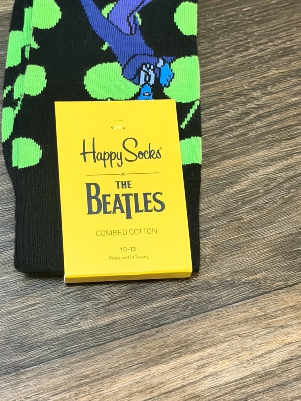 Happy Socks Black, Green & Purple The Beatles Crew Socks